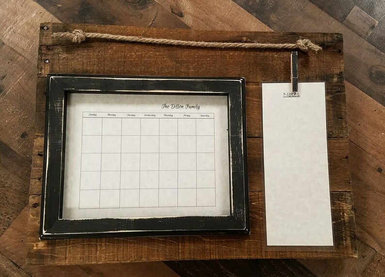 Dry Erase Calendar Rustic Calendar Family Organizer Etsy