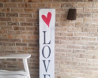 Two sided holiday sign, Valentine's porch Decor, Saint Patrick's Day porch Decor, four leaf clover decor, love sign, holiday porch signs