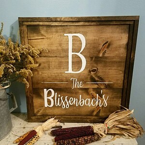 MODERN FARMHOUSE MONOGRAM Wood Sign, Last Name sign, Wedding gift, HouseWarming gift, bridal shower gift, rustic name sign, Farmhouse decor