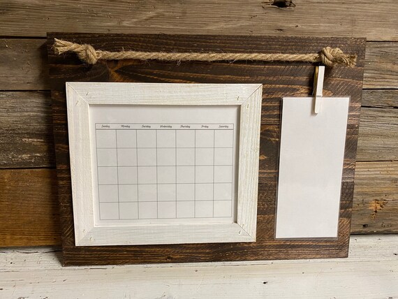 Dry Erase Calendar Rustic Calendar Family Organizer | Etsy