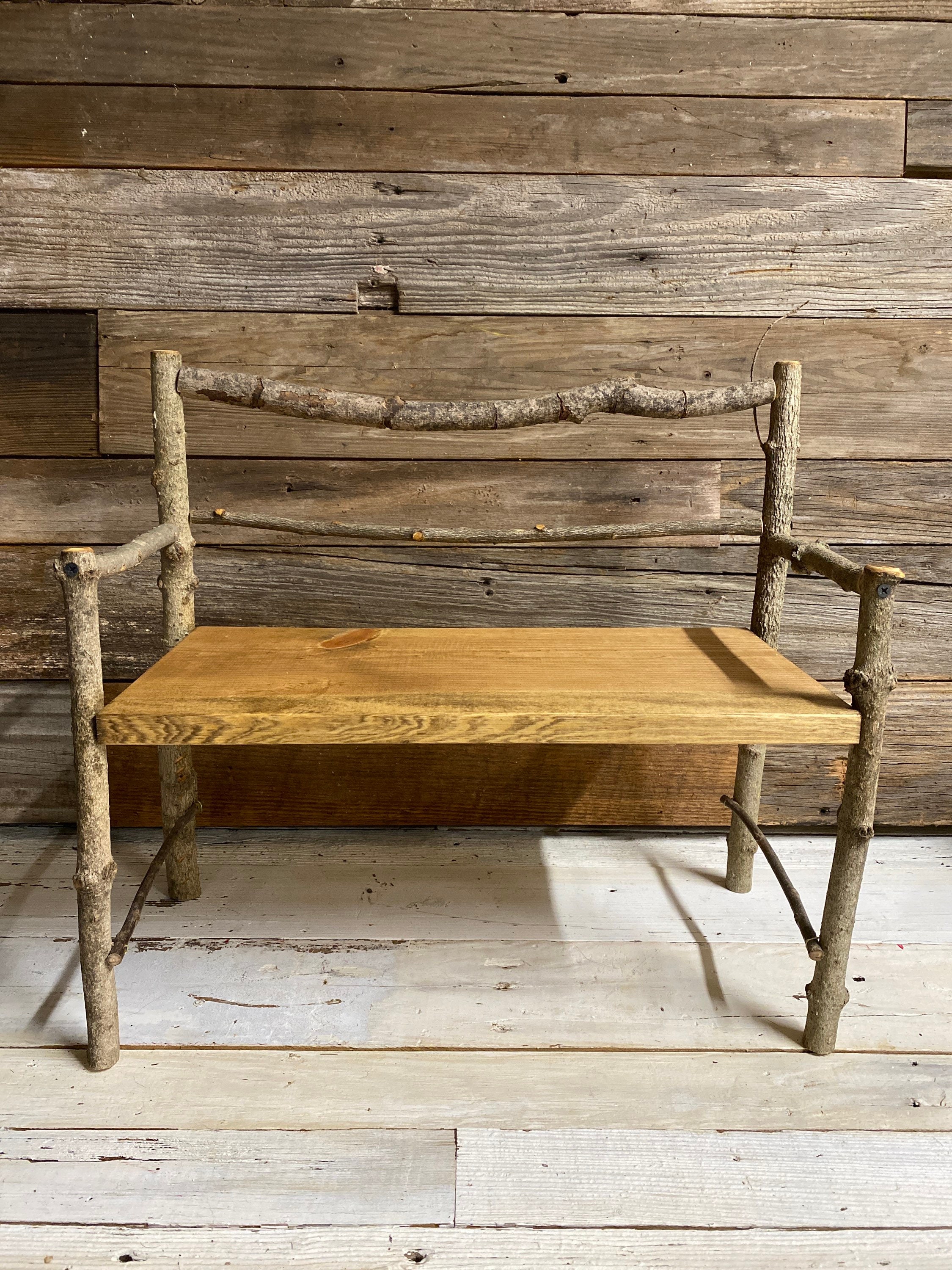 Small log bench deals