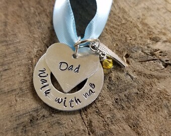Wedding bouquet Memorial charm, dad Angel charm, walk with me Memorial charm, silver bouquet charm, something blue, angel Memorial charm