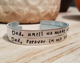 Personalized Memorial Cuff Bracelet, Stamped Aluminum