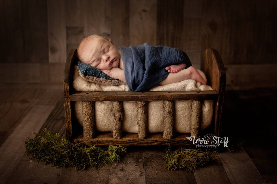 thumbnail image 2 of Newborn Photography Props Wood Detachable Bed Baby... – Grandado 2 of 10