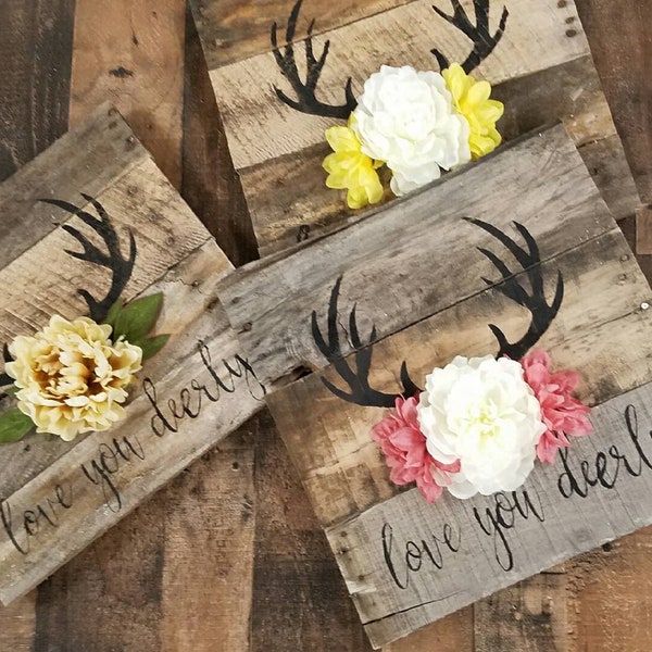 Antlers With Flowers - Etsy