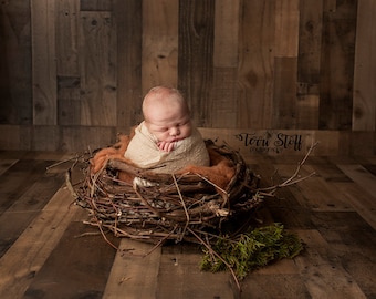 LITTLE NEST PROP Real Wood, infant nest prop, twig nest, real nest, wreath nest, vine nest, swaddled infant prop, natural prop posing nest