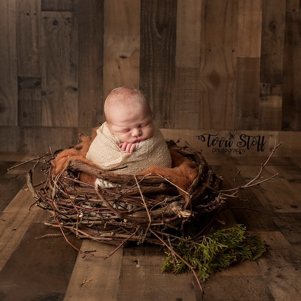 LITTLE NEST PROP Real Wood,  Twin infant nest prop, twig nest, real nest, wreath nest, vine nest, swaddled infant prop, Natural Posing Nest