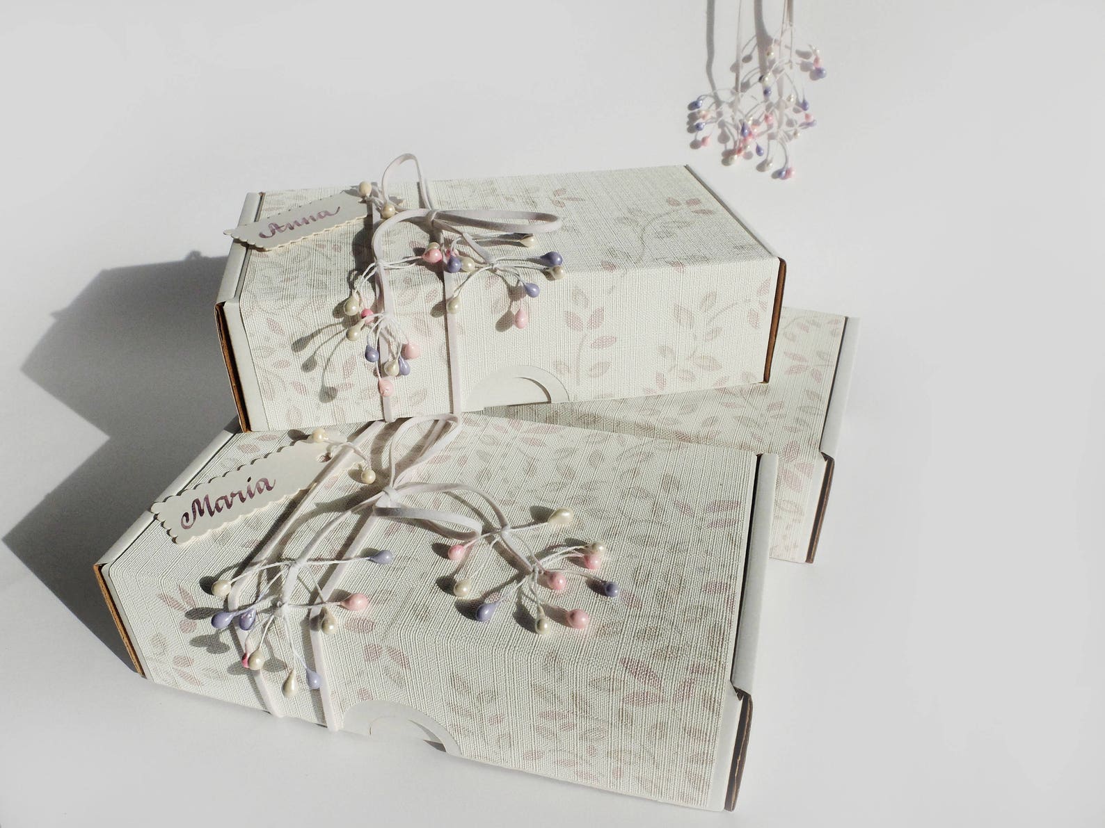 Wedding Gift Box With Lid Set of 4 White Bridal Favor Box Etsy