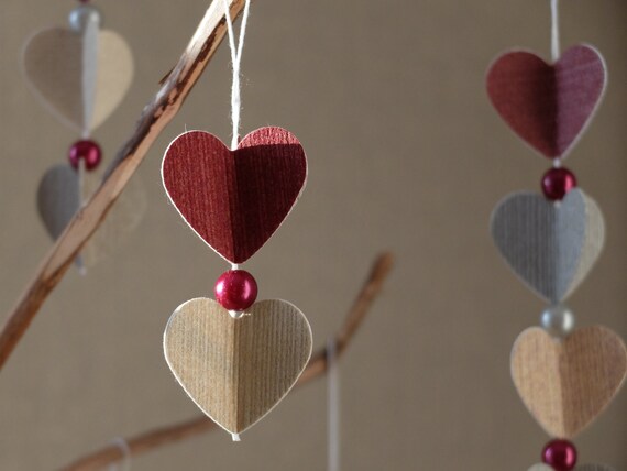 Valentines Day Decor 3d Hearts Paper Garland Romantic Home Etsy