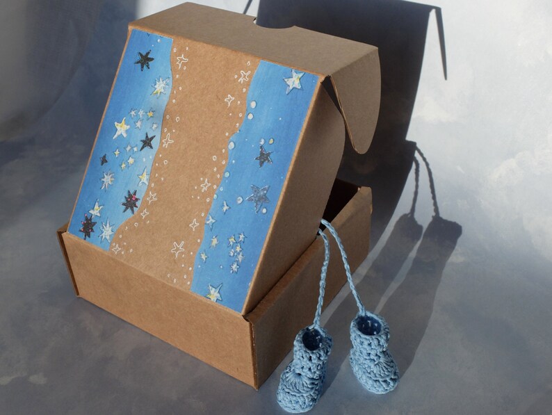 Baby Boy Gift Box Blue Baby Shower Favors Box Tiny Blue Etsy
