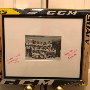 Hockey Coach Gift & Team Frame (Made w/ hockey sticks, hockey decor, hockey player gift, hockey coach gift)