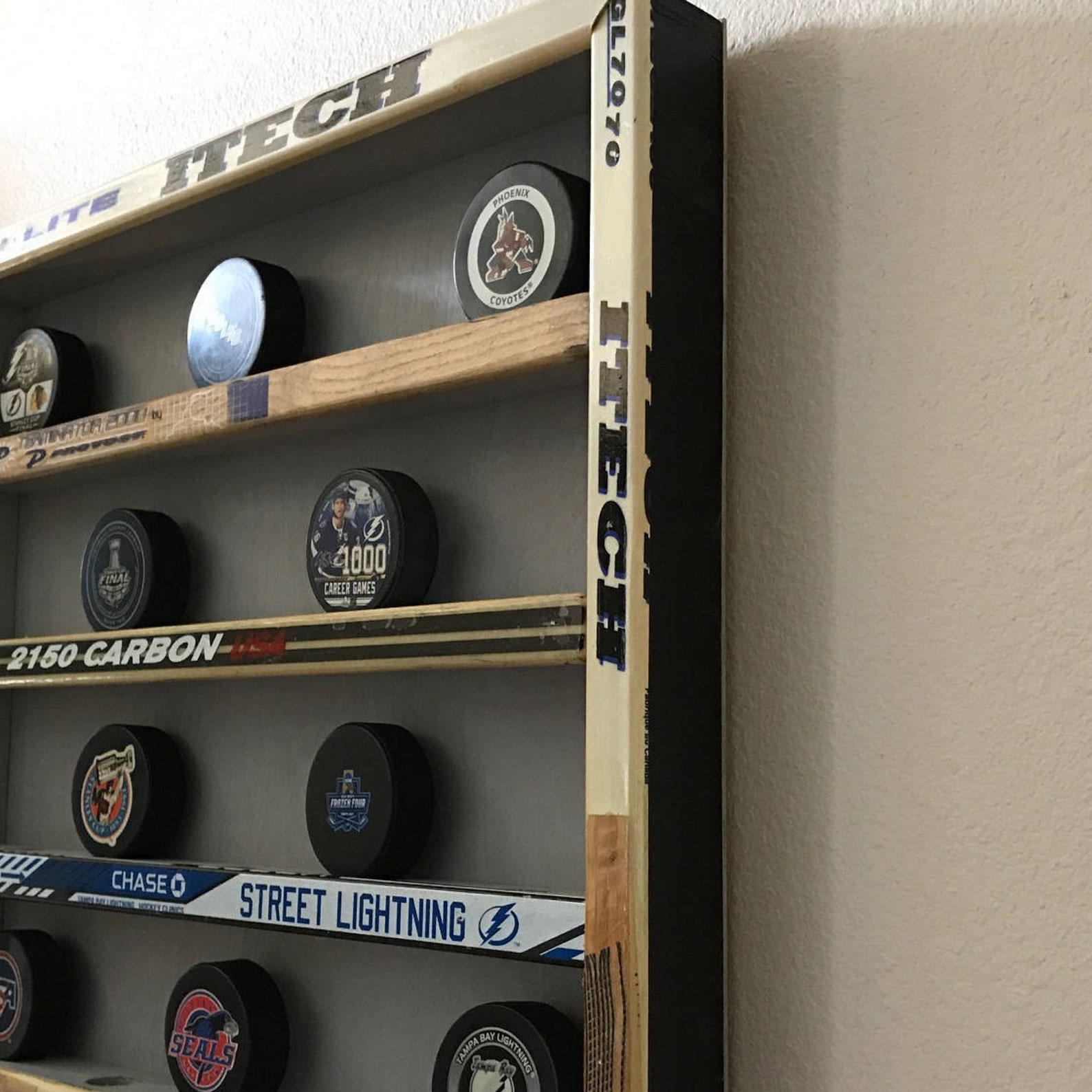 Hockey Puck Display Case Holds 30 Pucks hockey sticks Etsy