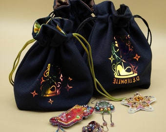 Handmade customizable Jewelry Pouch with silk inner lining