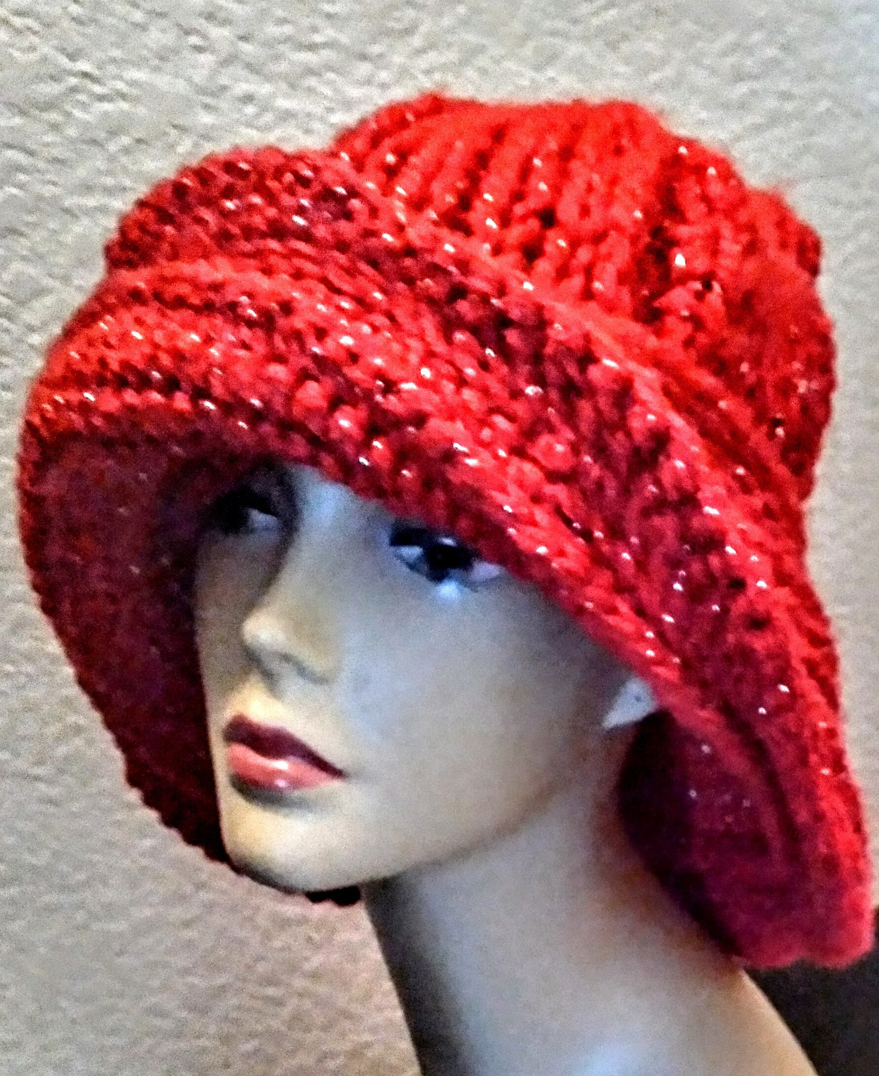 Novelty Wide Brim Cashmere Blend Winter Hat With Bling!!! - Etsy display picture 2