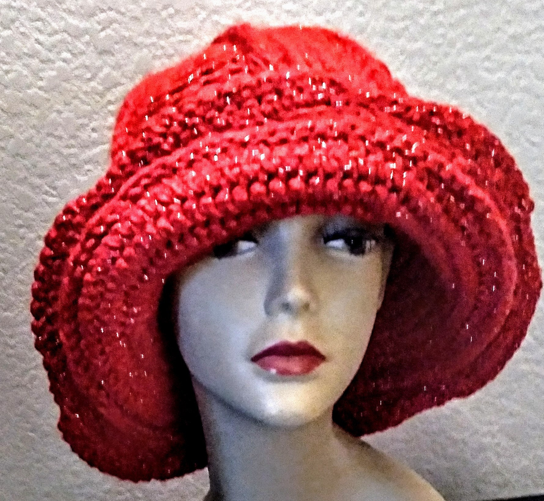 Novelty Wide Brim Cashmere Blend Winter Hat With Bling!!! - Etsy display picture 1