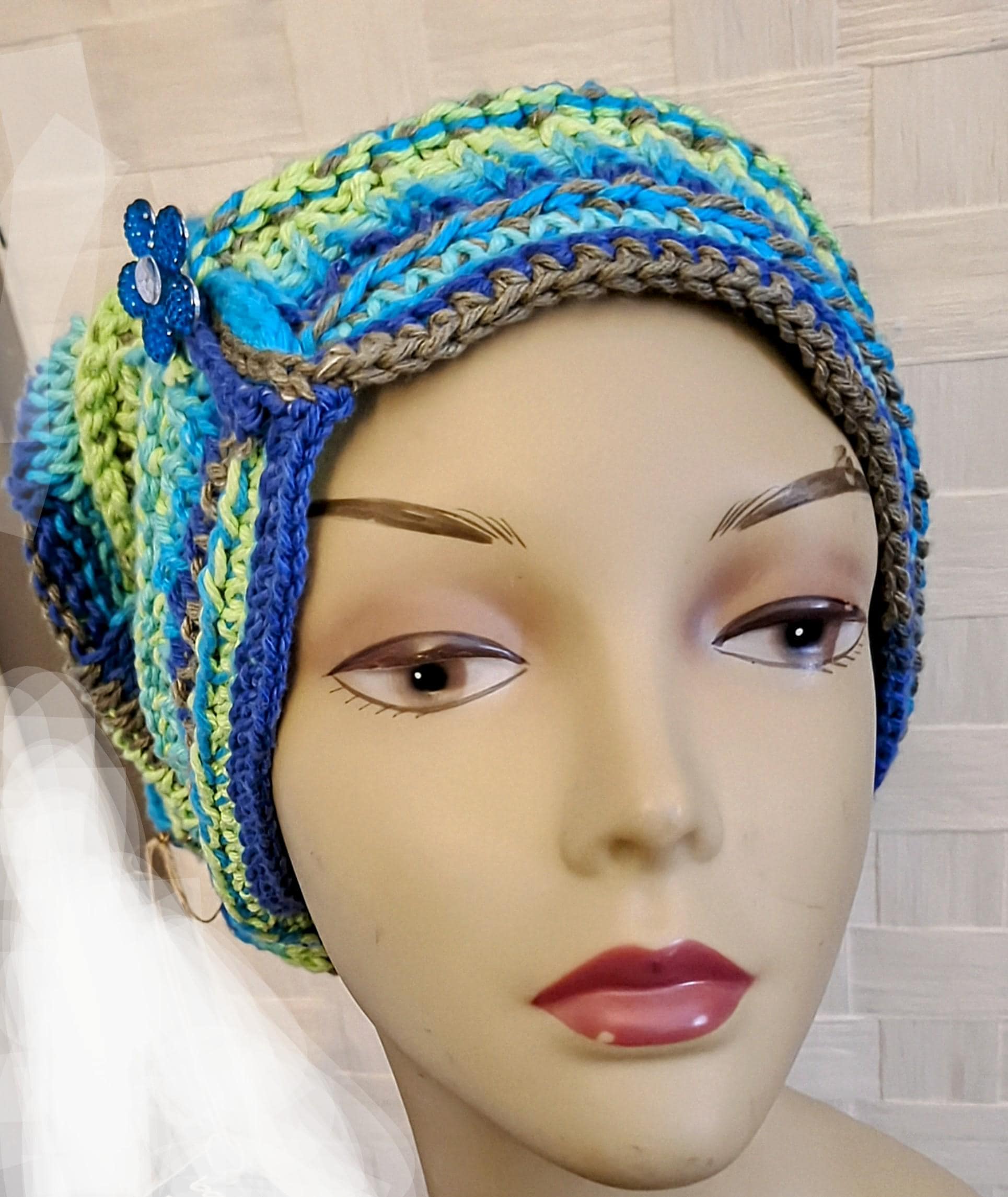 NWT BoKnitArt\'s Hattitudes Cotton Slouch Beanie Nayt Slouchy Rasta Baggie Cotton Beanie Visor Cap Knit Hat  main image 2