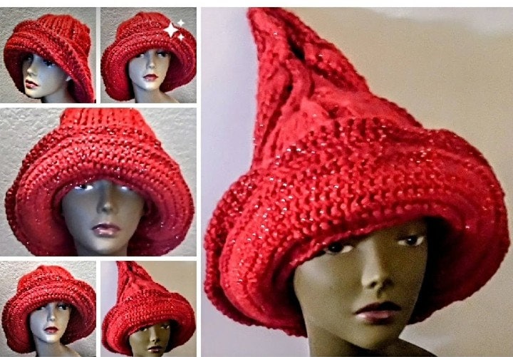 NWT Novelty Cashmere Blend Wide Brim Winter Hat With Bling!!! Novelty Wide Brim Cashmere Blend Winter Hat With Bling!!! - Etsy main image 2