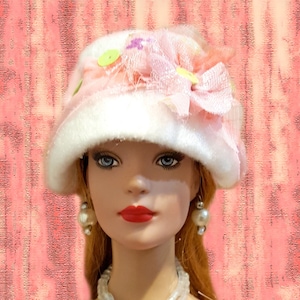 1 PCS  Hat Only - For Tonner Tyler, Ellowyne Wilde, Deja-Vu or Similar Size Doll, Flapper Hat, 1920&#39;s Style Hat