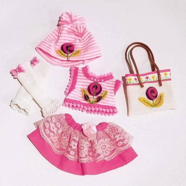 10" Effanbee Patsy, Ann Estelle - Pink Blossom Clothes, Bag, Beanie Ensemble