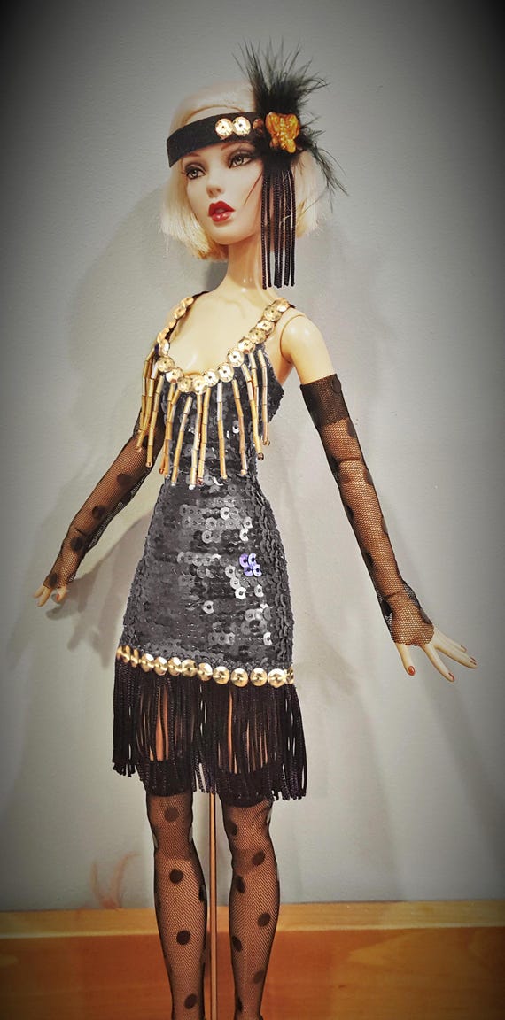 Tonner Doll- 1920's Style Flapper Dress Set Ensemble Hand-Made Outfit - Deja Vu, Ellowyne Wilde, Tyler