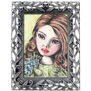 16&quot; Robert Tonner Doll Ellowyne Wilde Portrait Small Mini Pewter Framed Artwork ACEO Original Painting and Print Artwork