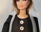 For 12 quot Fashion Royalty, Kyori Sato - Black Pilgrim Thanksgiving Dress Outfit Costume