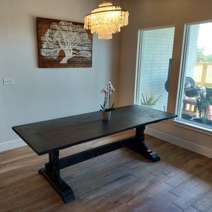 Custom Farmhouse Banquet Table with Trestle Legs