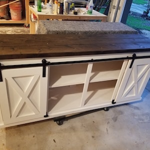 Custom Rustic Sliding Barn Door TV Console