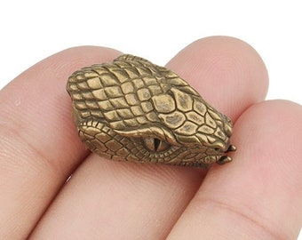 Cuentas de latón con forma de cuchillo con forma de cabeza de serpiente, cordón de paracord, colgante, cuerda trenzada para manualidades