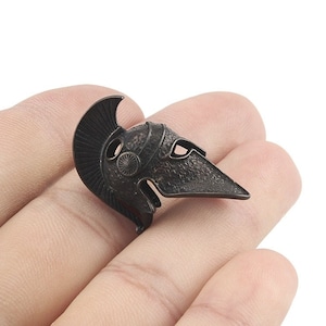Vintage Brass Dark Spartan Helmet Lanyard Bead Paracord Knife Beads Keychain Tool DIY Pendant