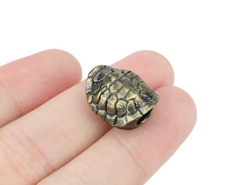 Brass Turtle Shell Bead, Paracord Keychain Pendant