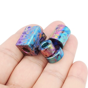 Color Ink Art Titanium Alloy Knife Beads Paracord Umbrella Rope Cord DIY Bead Outdoor Pendant
