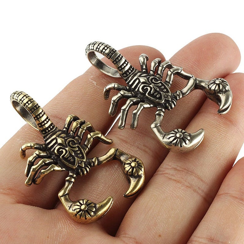 Scorpion Knife Beads Copper Pendant Brass EDC Paracord Etsy