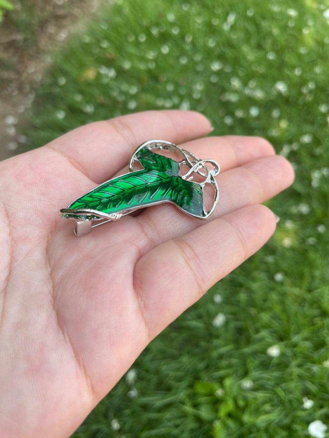 Nice Gift Green Leaf Elven Pin Brooch Leaf of Lorien Pendant - Etsy