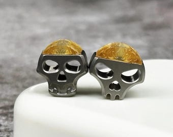 Skull Shape PEI/Titanium Alloy Bead DIY Pendant Paracord Bead Keychain Accessories
