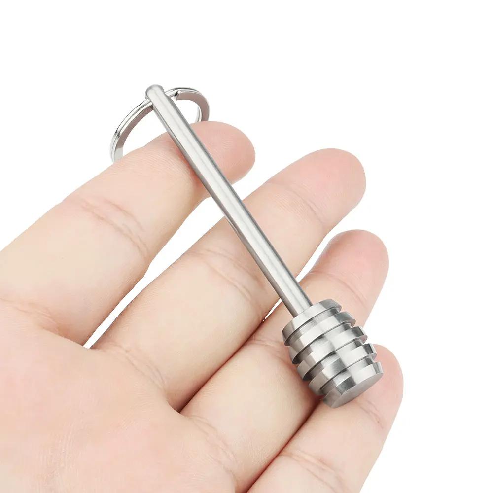 Titanium Stick For Storage Pendant Keychain Accessories Titanium Alloy Knife beads storage Tool Key Ring