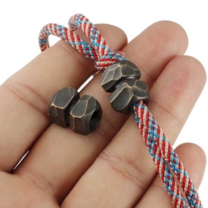 2pcs Vintage Manual Brass Knife Beads Crater Beads Pendant Copper Paracord Beads DIY