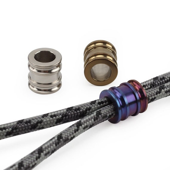 Titanium Alloy Knife Beads Paracord Umbrella Rope Cord Outdoor EDC Lanyard  Pendant Paracord Accessories 