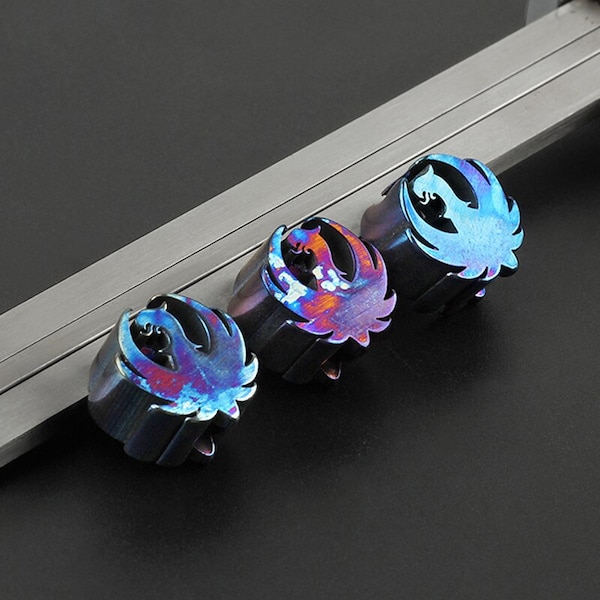 1Pcs Phoenix Bird Titanium Alloy Colorful Knife Beads Umbrella Rope Cord Outdoor EDC Pendentif Bead