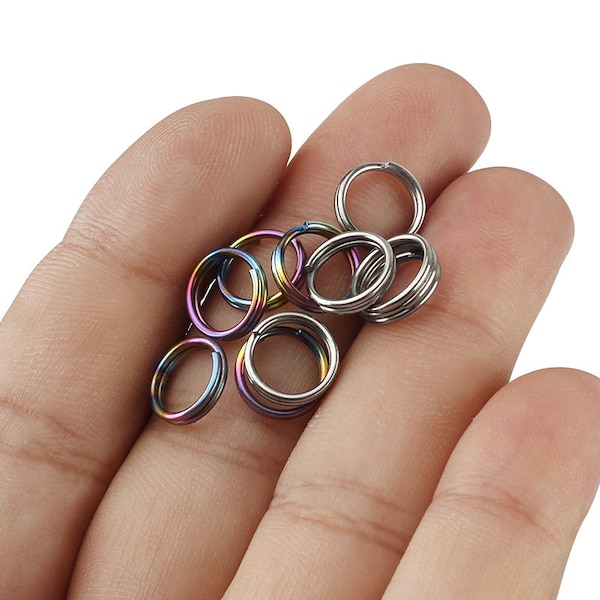 10mm Titanium Alloy Key Ring 10pcs/lot EDC Outdoor Small Tool Key Ring Accessories