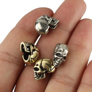 Punk Cool Skull Brass Knife Beads Umbrella Rope Bead Outdoor Grain Skull Paracord Beads