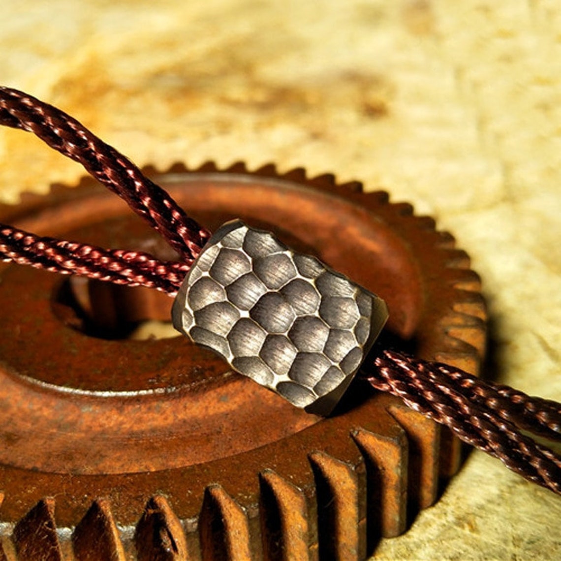Handmade Vintage Brass Knife Beads Crater Rope Bead Copper Etsy