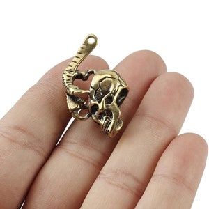 1pcs Brass Skull Knife Beads Punk Paracord Bracelet Accessories Survival DIY Copper Paracord Bead