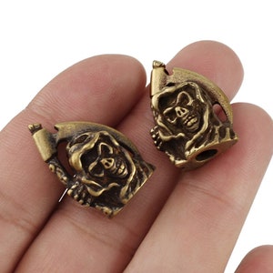 1pcs Brass Skull Knife Beads Punk Paracord Bracelet Accessories Survival DIY Copper Paracord Bead