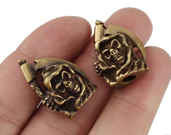 1pcs Brass Skull Knife Beads Punk Paracord Bracelet Accessories Survival DIY Copper Paracord Bead