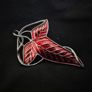 Red Leaf Brooch I Leaves of Lorien Brooch Elven Pin Wedding Gifts