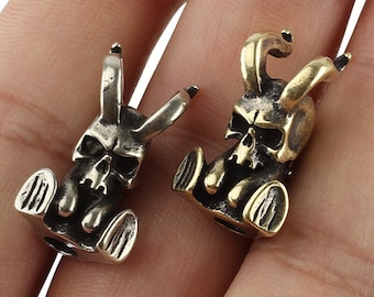 Knife Beads Brass Horn Devil Beads Umbrella Rope Cord Pendant Vintage Copper Paracord Beads Accessory