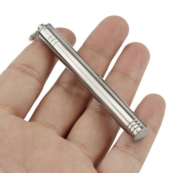 Titanium Alloy Waterproof Seal Capsule Bottle Toothpick Box Outdoor Camping Tool