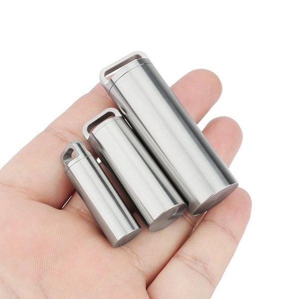 Simple Style Titanium Alloy Seal Bottle Portable Waterproof Range Pill Box Accessoires d’extérieur Camping Tool Pendentifs