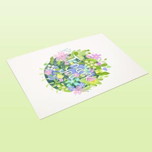 Cartão postal de agradecimento, arte impressa de agradecimento, presente para amigo, cartão postal floral